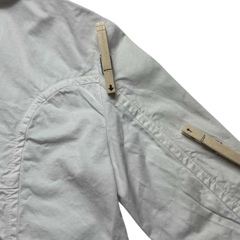 NILI LOTAN Cropped Cotton Ira Jacket Size 2 PFD Condensed 3/4 Sleeve Eggshell - Picture 6 of 13